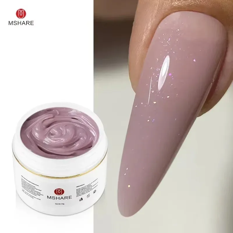 Nail Art Violet - MSHARE Paars Sparkling Builder Jelly Gel