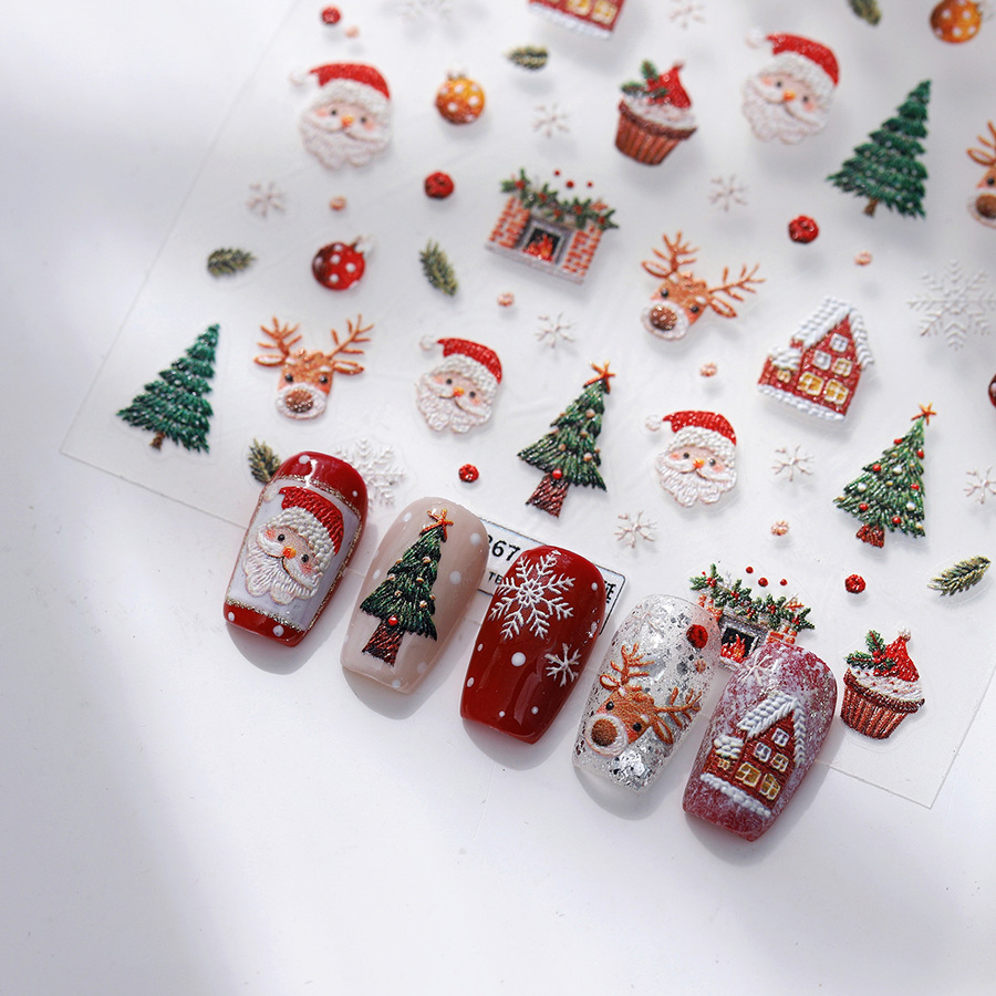 Nail Art Xmas Tree - Leuke kerstbeer en peperkoek nagelstickers -