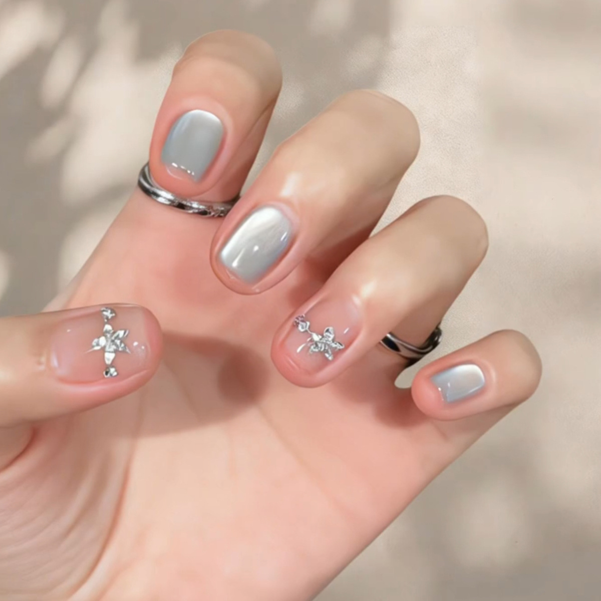 Nail Art Overlay - 24 stuks Cat's Eye eenvoudige glitter