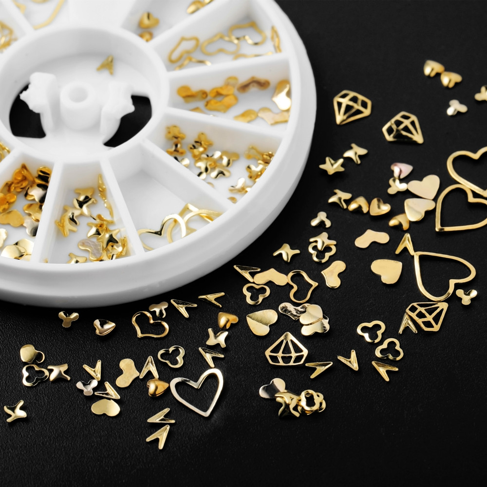Nail Art Overlay - 1 doos goud nail art glitter