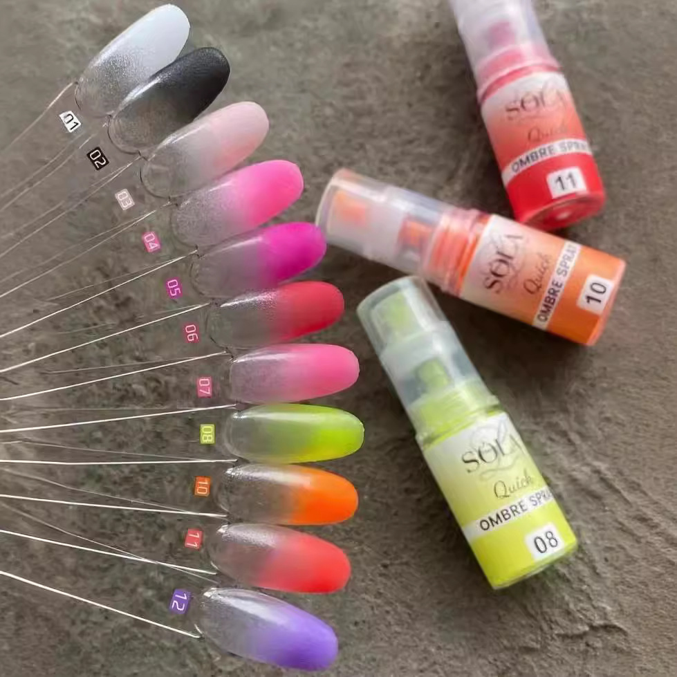 Nail Art Ombre Glitter - Pastel Neon Gradiënt Poeder Nail Art
