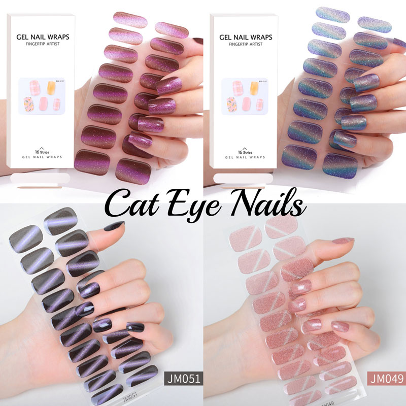 Nail Art Full Cat Eye - Semi-cured Gel Nail Sticker Volledige Cover