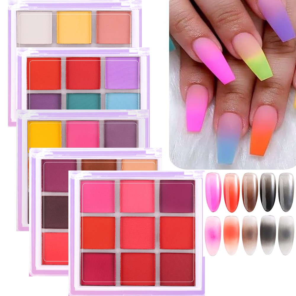 4/6/9 Kleuren Nail Pigment Pal - Nail Art Ombre Glitter recensie en prijs