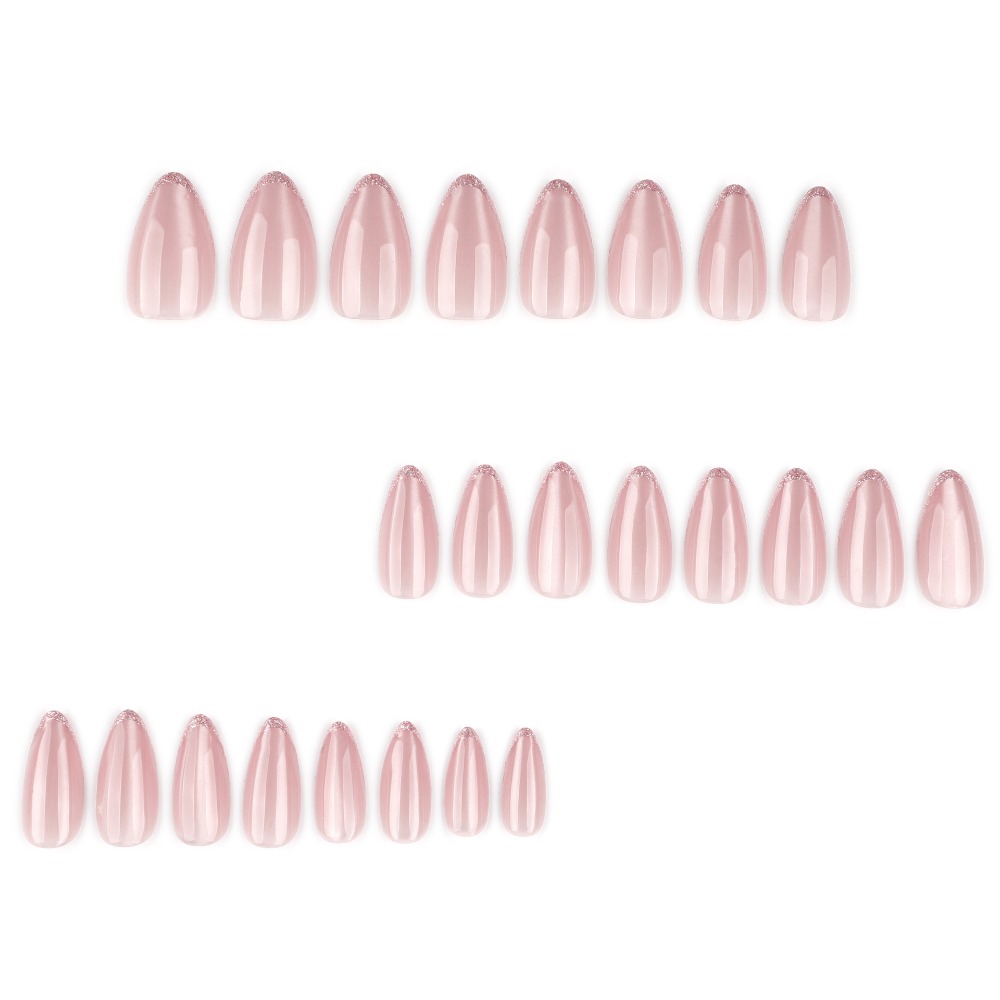 Press-on nagels medium amandel - Nail Art Ombre Glitter recensie en prijs