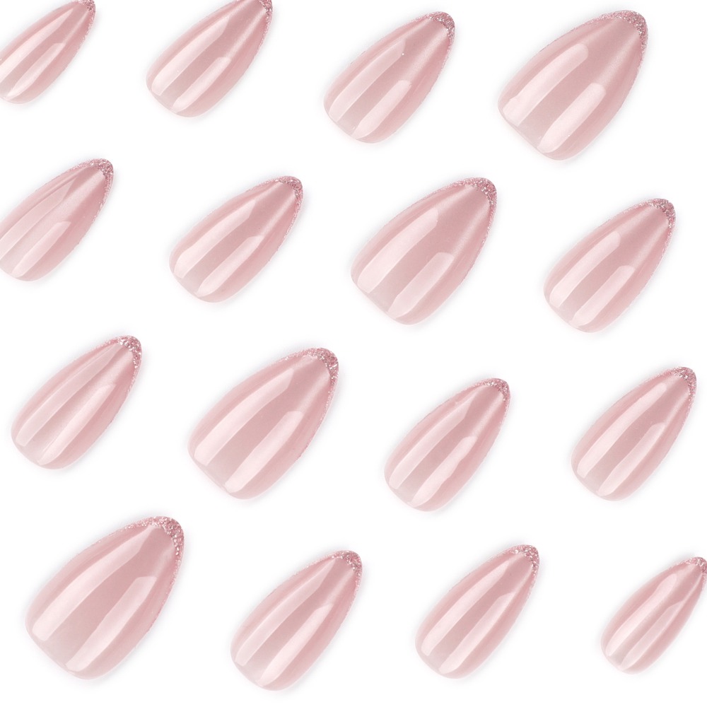 Press-on nagels medium amandel - Nail Art Ombre Glitter recensie en prijs