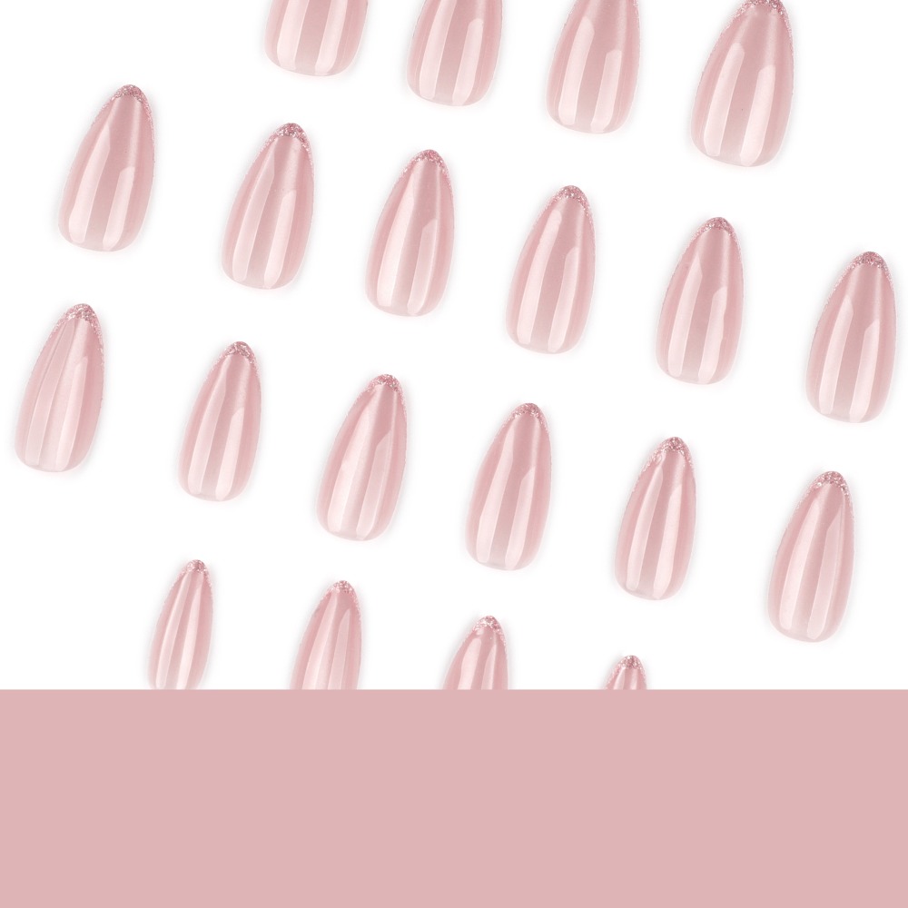 Press-on nagels medium amandel - Nail Art Ombre Glitter recensie en prijs