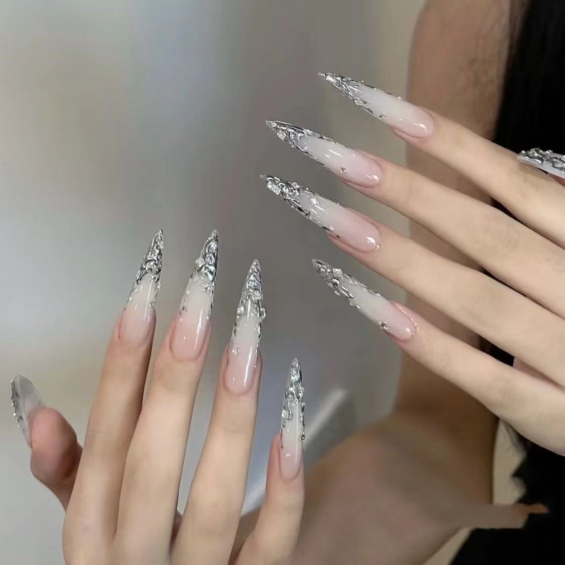 Yk2 Wit verloop verguld en dia - Press On Nail Set recensie en prijs