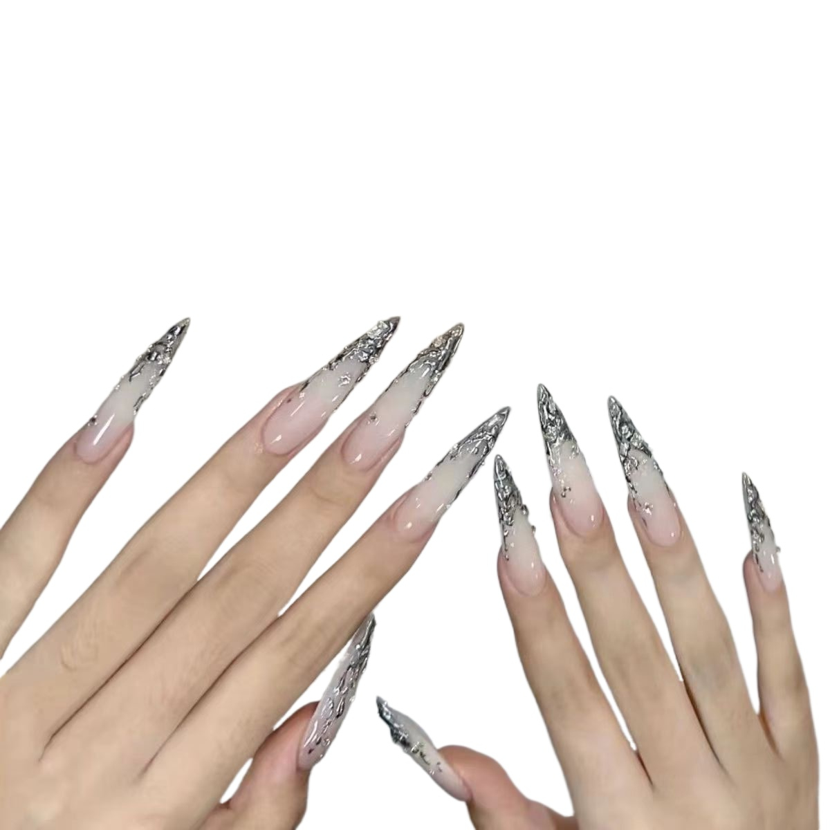 Yk2 Wit verloop verguld en dia - Press On Nail Set recensie en prijs