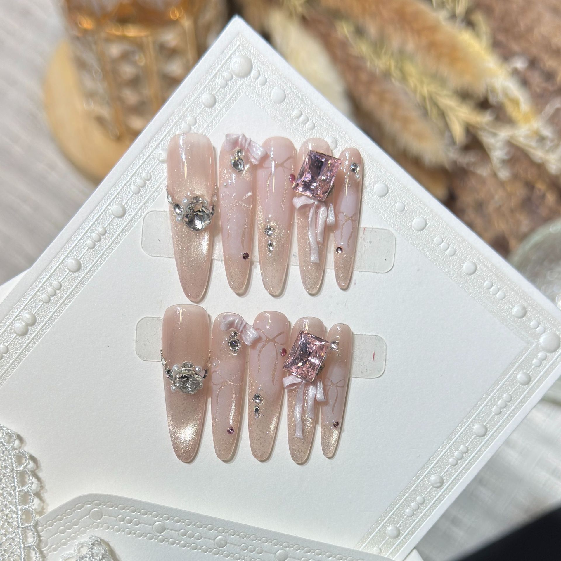 10 stuks handgemaakte lange st - Nail Art Full Cat Eye recensie en prijs