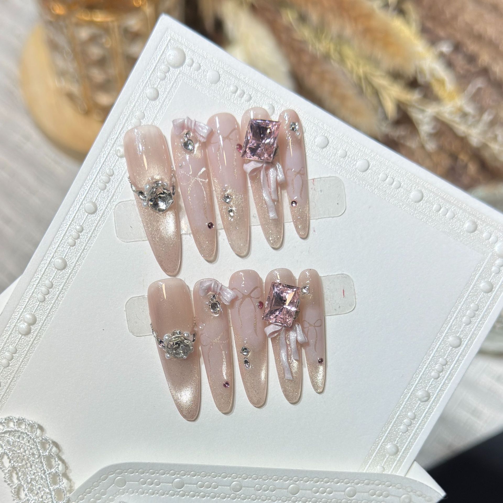 10 stuks handgemaakte lange st - Nail Art Full Cat Eye recensie en prijs