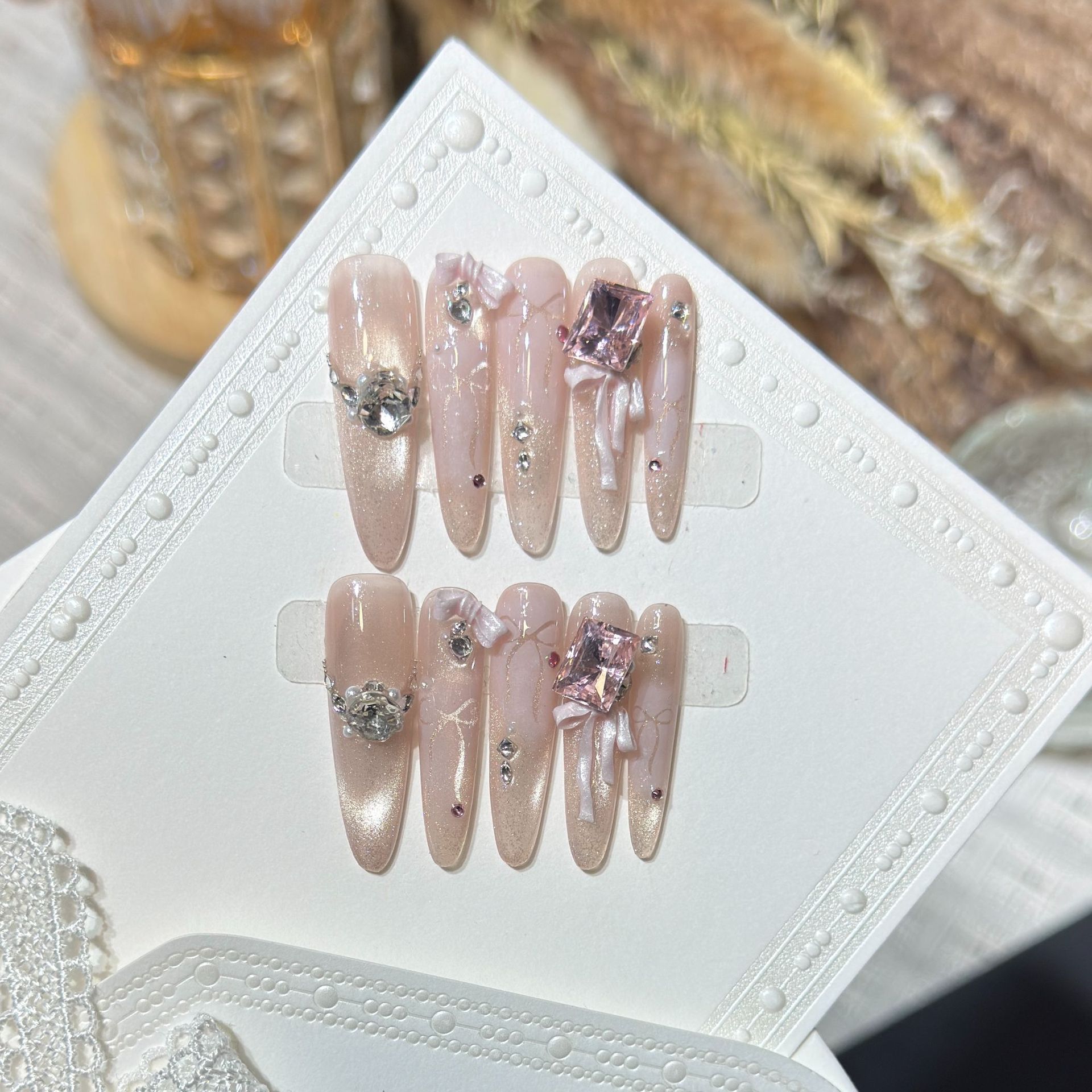 10 stuks handgemaakte lange st - Nail Art Full Cat Eye recensie en prijs