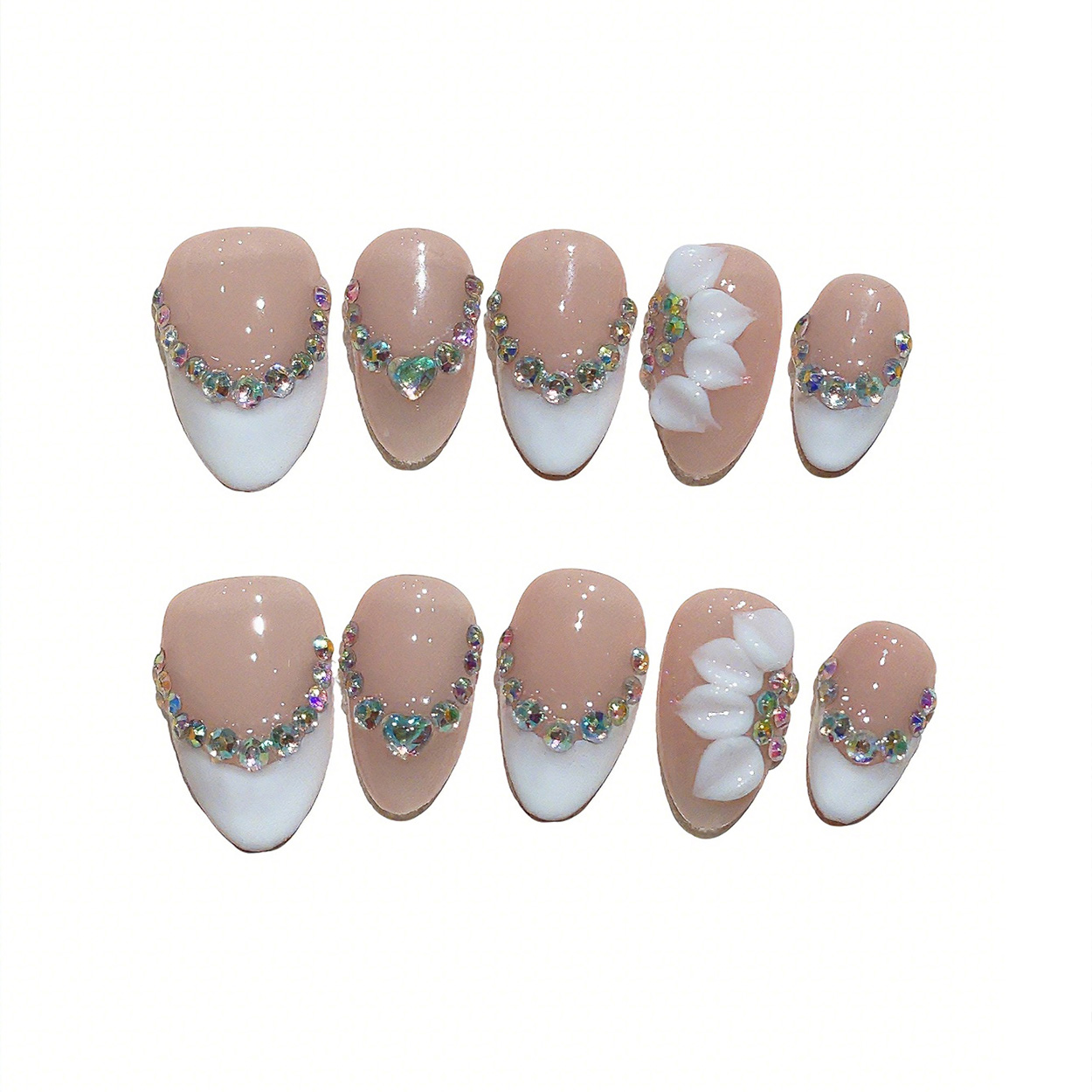 10 stuks korte amandelvormige  - Press On Nail Set recensie en prijs