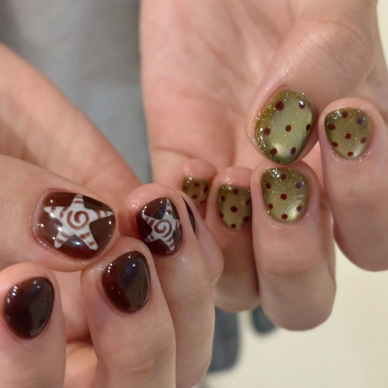 10pcsHandgemaakte korte druk o - Nail Art Full Cat Eye recensie en prijs