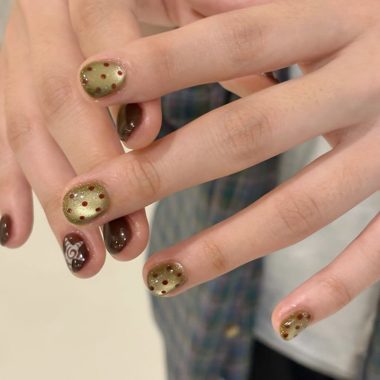 10pcsHandgemaakte korte druk o - Nail Art Full Cat Eye recensie en prijs