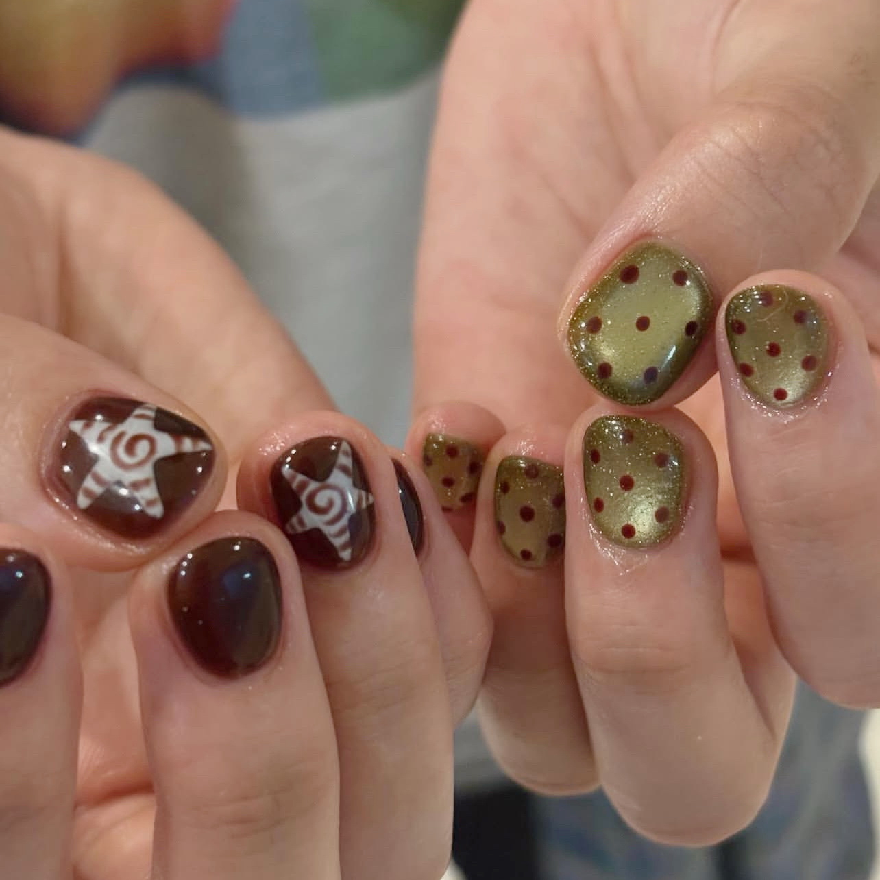 10pcsHandgemaakte korte druk o - Nail Art Full Cat Eye recensie en prijs