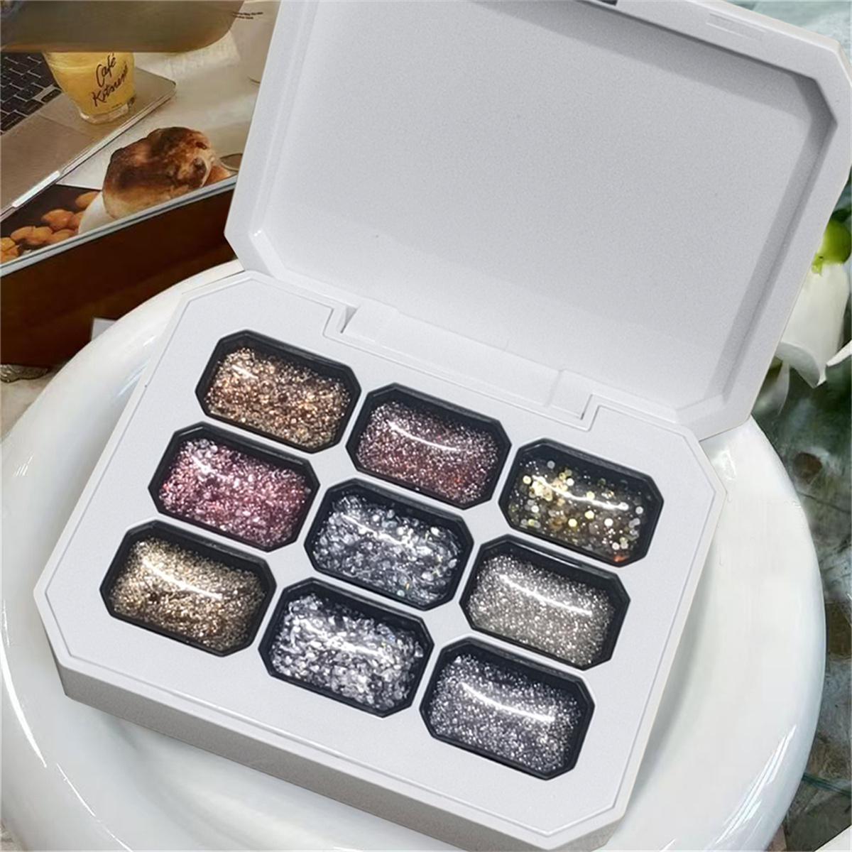 1pc 9 Kleuren Starburst Glitte - Nail Art Overlay recensie en prijs
