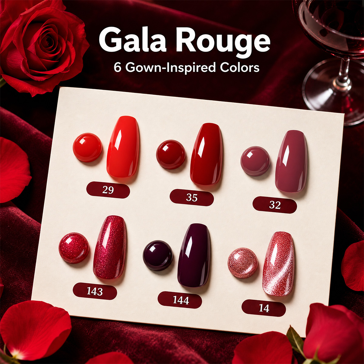 7-delige wijnrode en bordeauxr - Nail Art Red Wine Cat Eye recensie en prijs