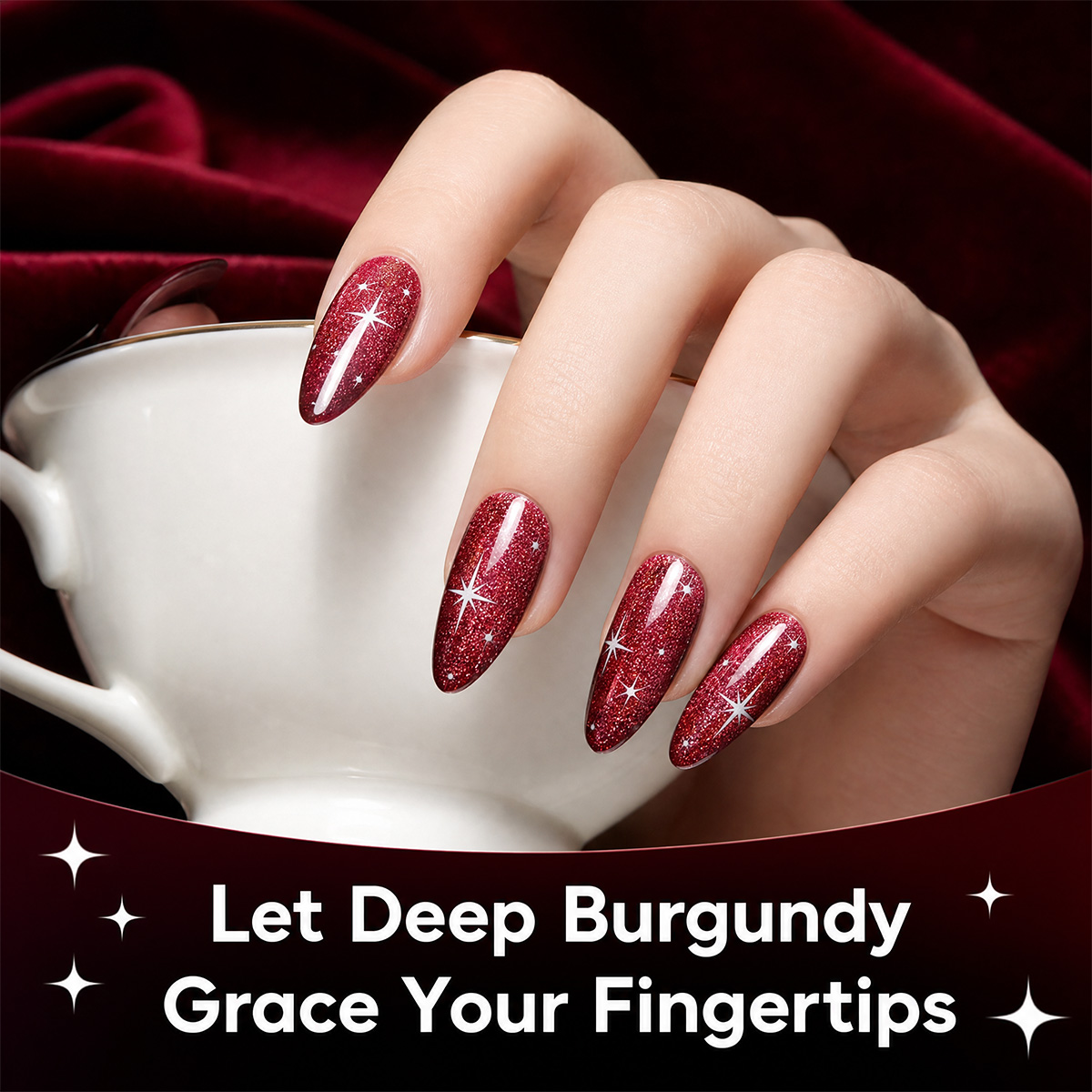 7-delige wijnrode en bordeauxr - Nail Art Red Wine Cat Eye recensie en prijs