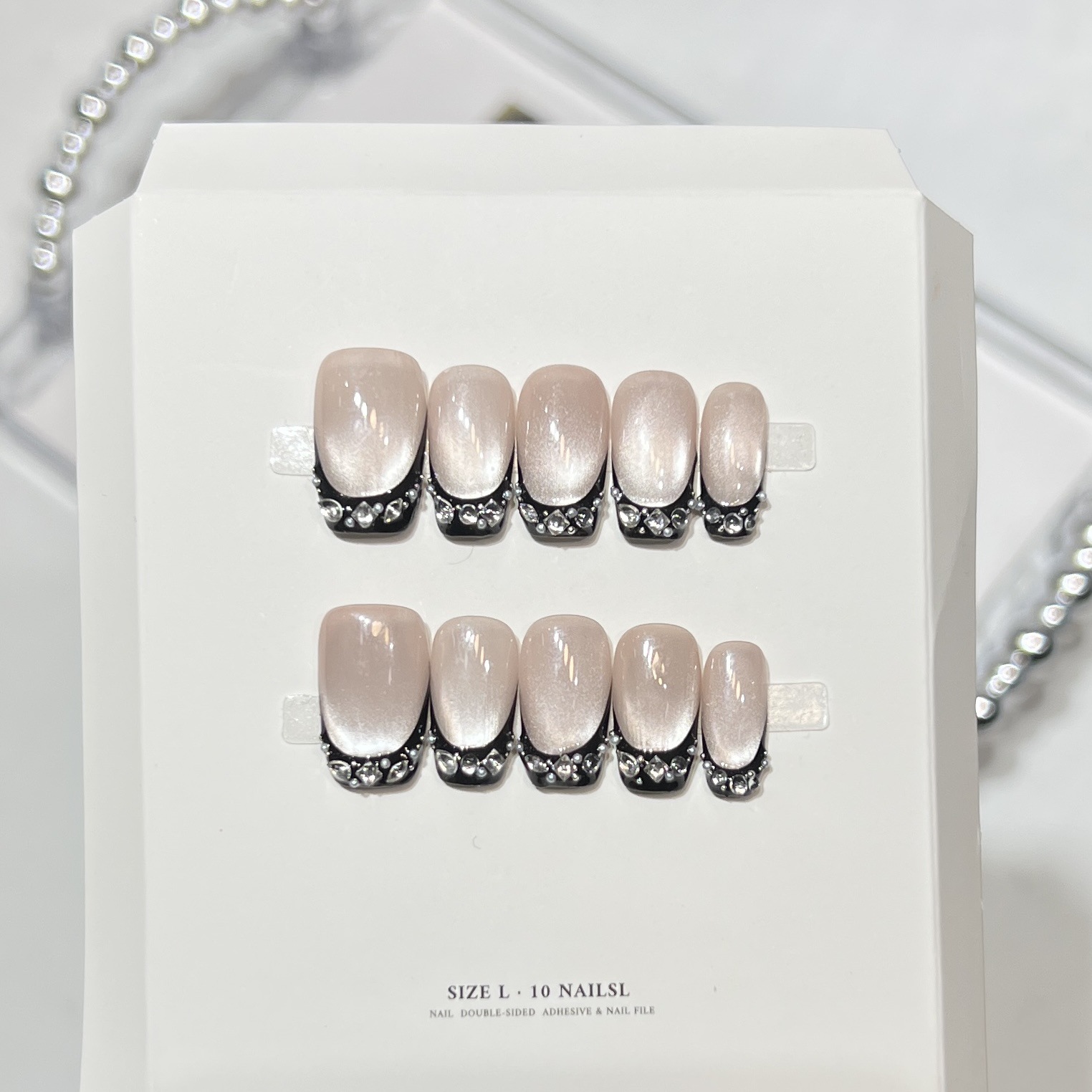 10 stuks zwarte kattenogen opd - Nail Art Full Cat Eye recensie en prijs