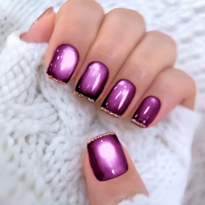 Korte vierkante nepnagels voor - Nail Art Full Cat Eye recensie en prijs