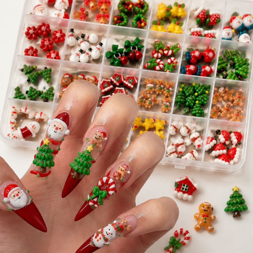 Kerstseizoen Hars Nagelcharms  - Nail Art Xmas Tree recensie en prijs