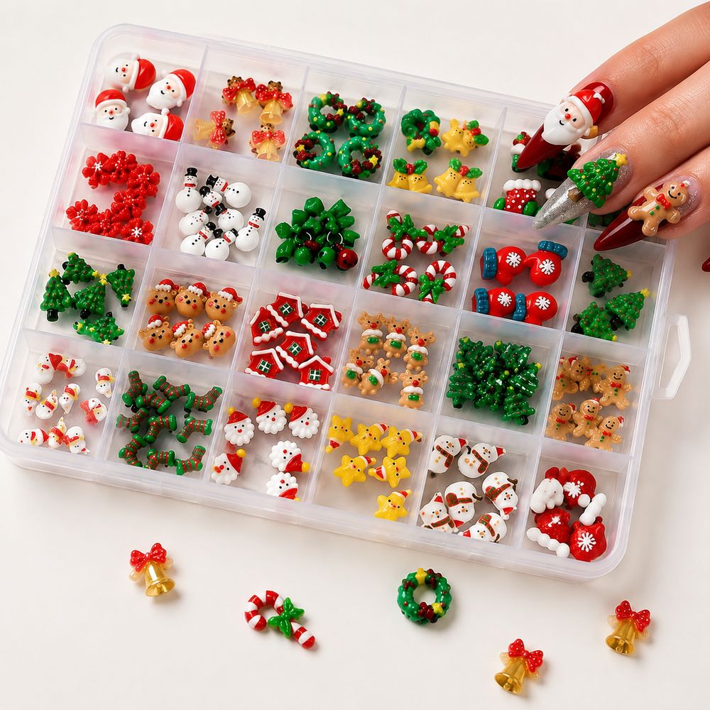 Kerstseizoen Hars Nagelcharms  - Nail Art Xmas Tree recensie en prijs