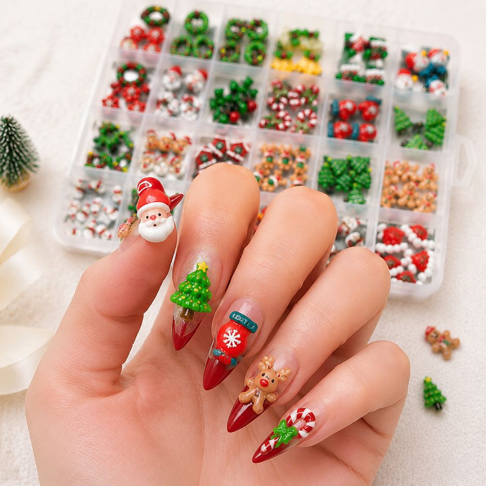 Kerstseizoen Hars Nagelcharms  - Nail Art Xmas Tree recensie en prijs