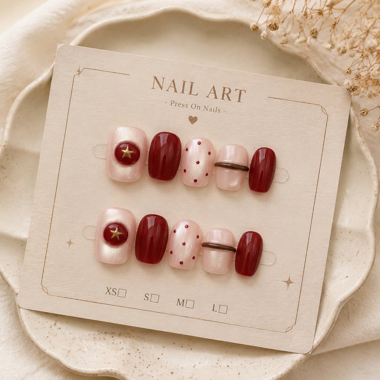 10 stuks Nude Parel Cat Eye Wi - Nail Art Red Wine Cat Eye recensie en prijs